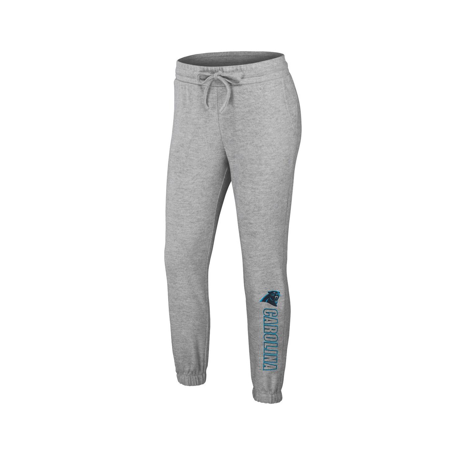 Women's 2-Piece Heather Gray Carolina Panthers Knit Long Sleeve Tri-Blend T-Shirt and Pants Sleep Set