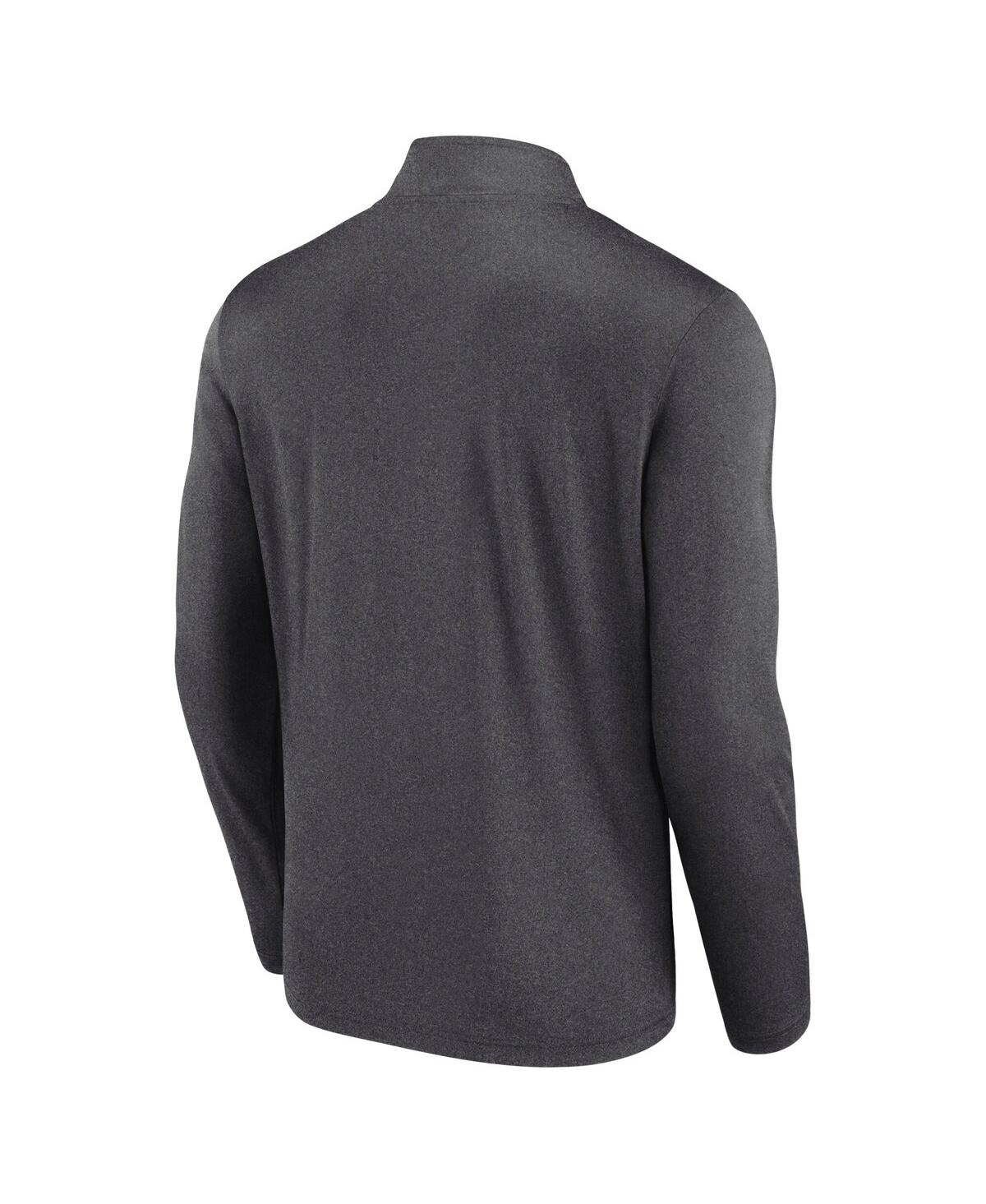 Fanatics Men's Heather Charcoal New York Jets Head-to-Head Quarter-Zip Pullover