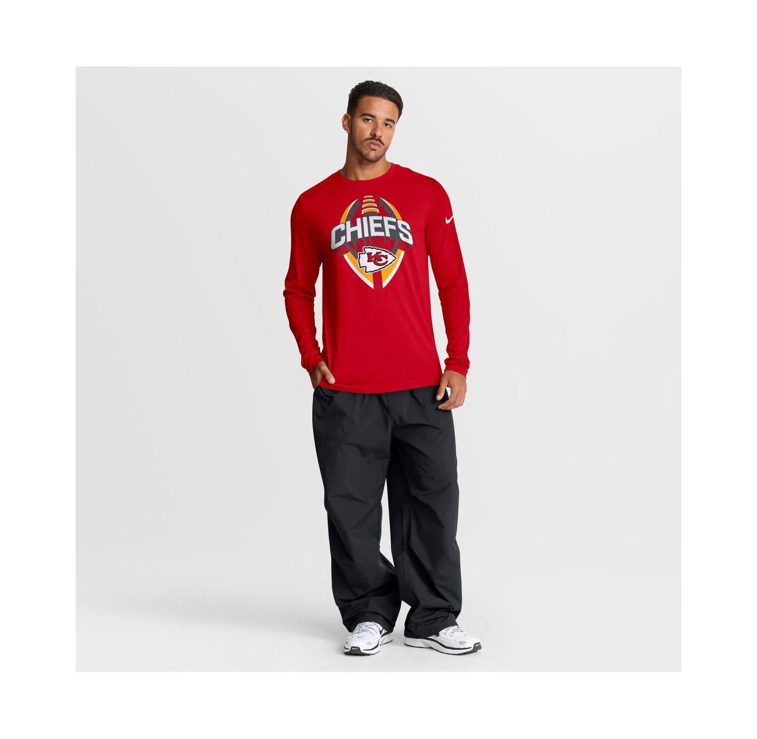 Men's Red Kansas City Chiefs Primetime Legend Icon Performance Long Sleeve T-Shirt