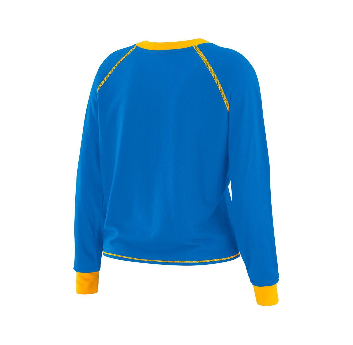 Women's Powder Blue/Yellow Los Angeles Chargers Tie-Front Long Sleeve Top