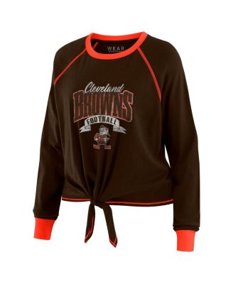Women's Brown/Orange Cleveland Browns Tie-Front Long Sleeve Top