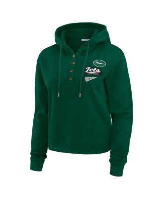 Women's Green New York Jets Plus Size Waffle Hoodie Pullover Top