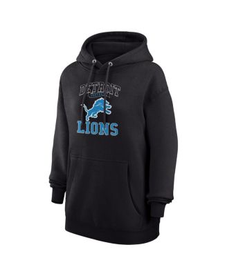 Women's Black Detroit Lions Team Logo Graphic Fleece Tri-Blend Pullover Hoodie