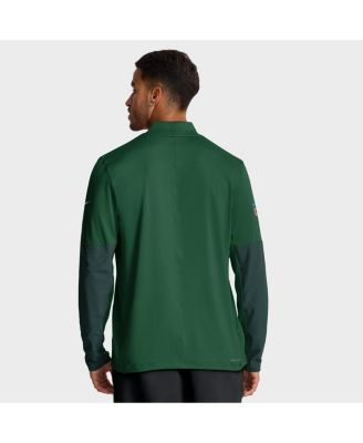Men's Green New York Jets Sideline Dri-FIT Half-Zip Pullover Hoodie