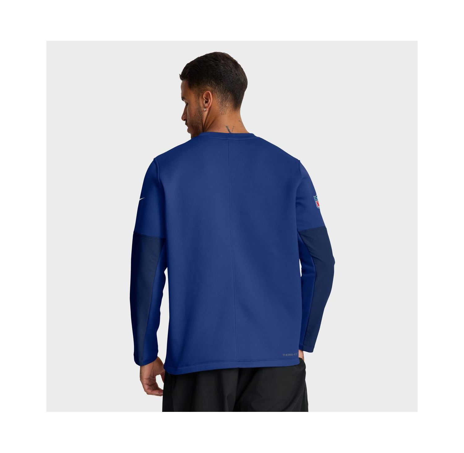 Men's Royal New York Giants Sideline Coach Therma-FIT Long Sleeve T-Shirt
