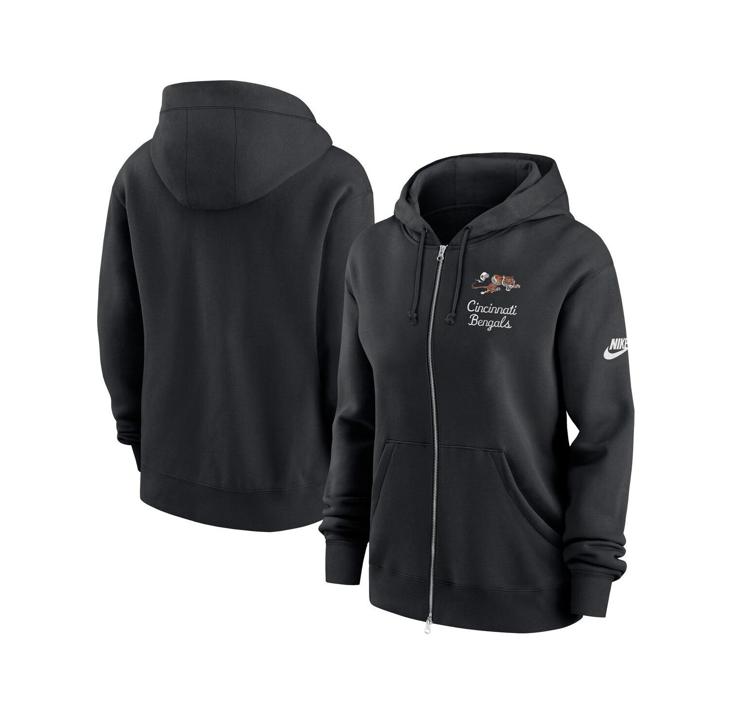 Women's Black Cincinnati Bengals Phoenix Rewind Full-Zip Hoodie