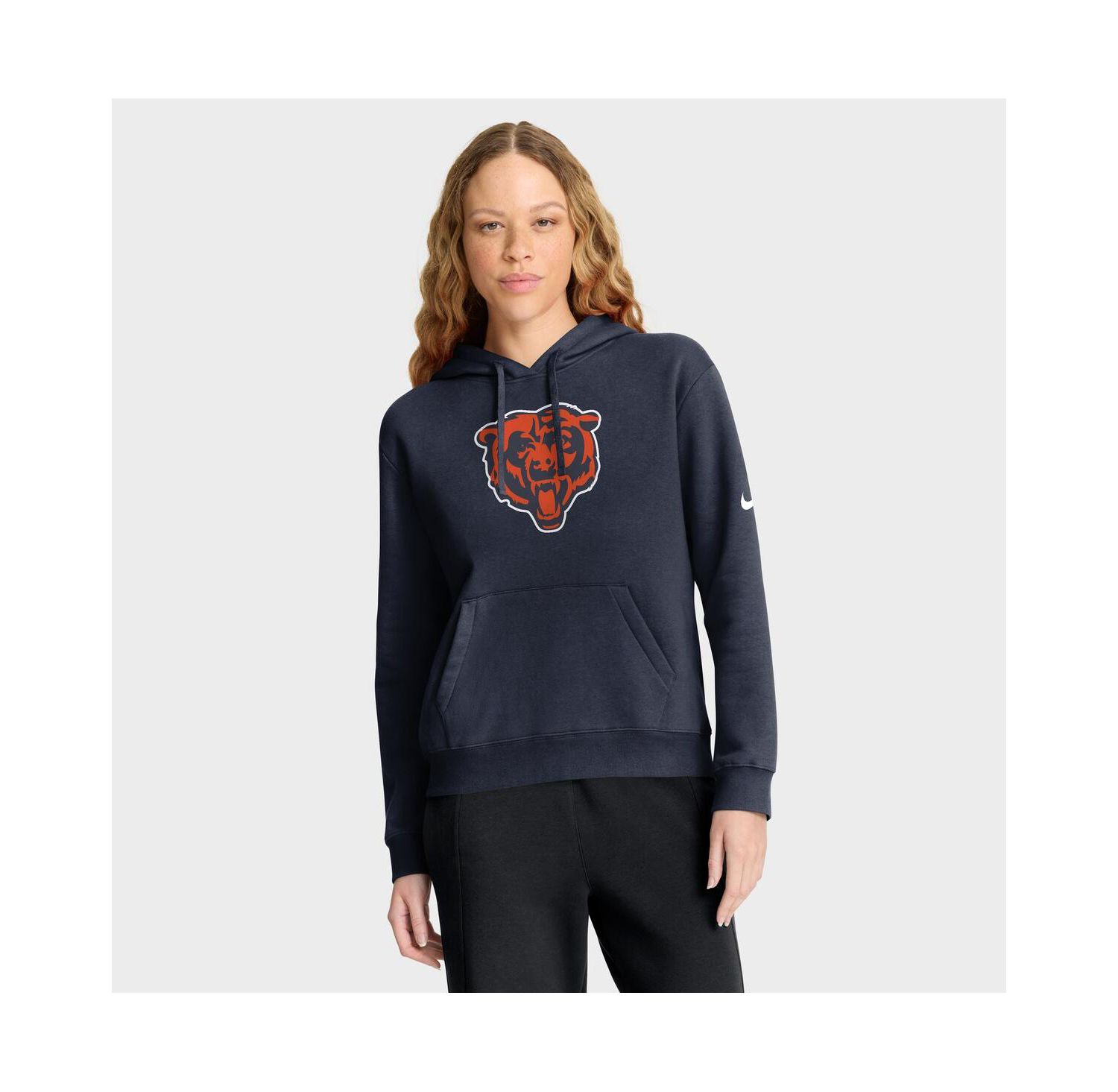 Women's Navy Chicago Bears Club Fleece Pullover Hoodie