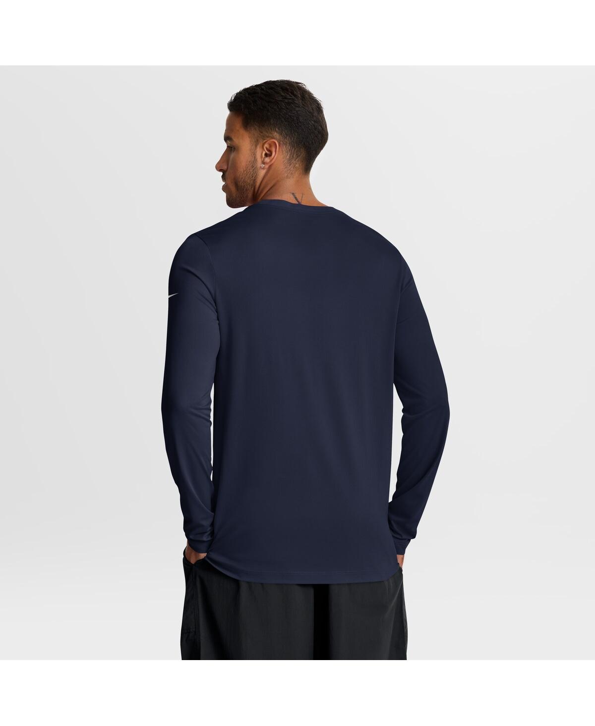 Nike Men's Navy Denver Broncos Primetime Legend Icon Performance Long Sleeve T-shirt In Blue
