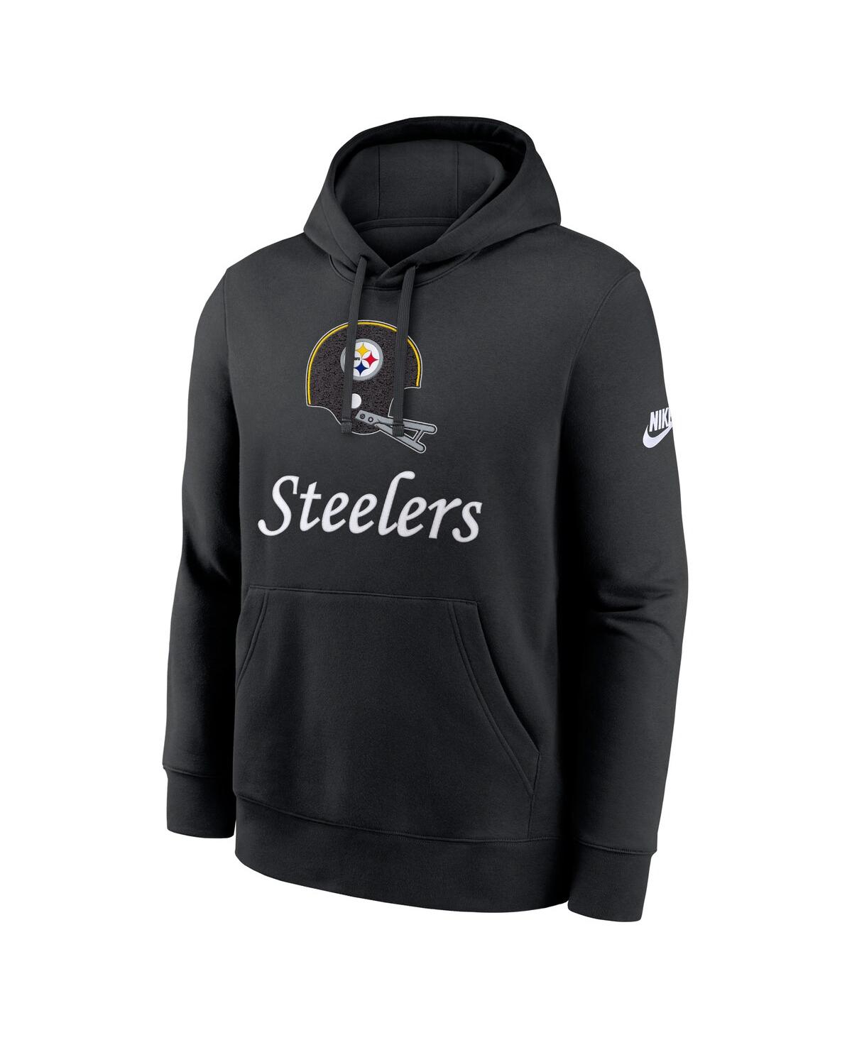 Nike Pittsburgh Steelers Best Season Rewind Club  Men's Nfl Pullover Hoodie In Black