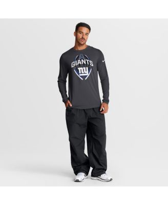 Men's Anthracite New York Giants Primetime Legend Icon Performance Long Sleeve T-Shirt