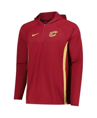 Men's Wine Cleveland Cavaliers Authentic On Court Zone Quarter-Zip Dri-FIT Hoodie Jacket