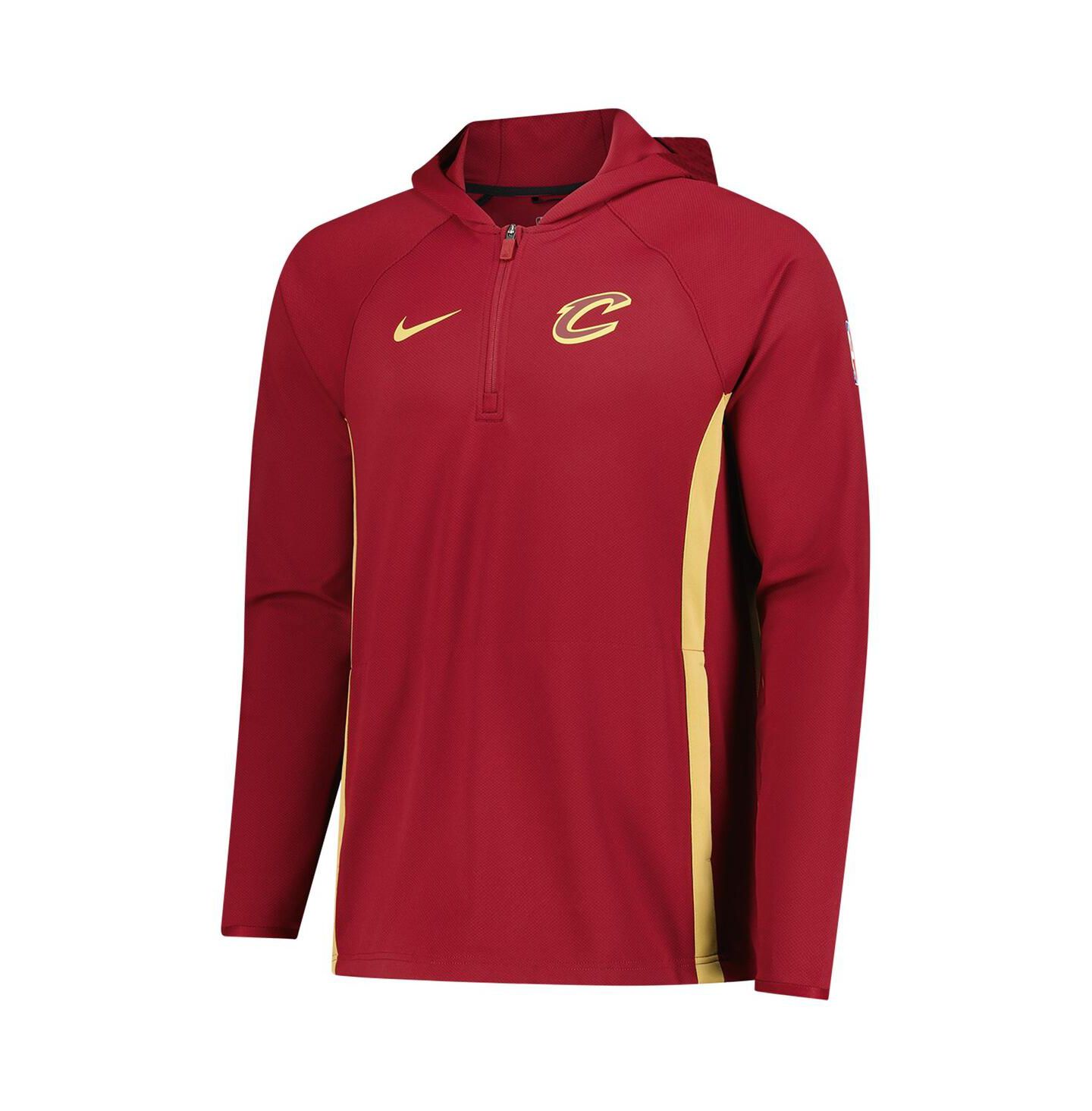 Мужская куртка Nike Wine Cleveland Cavaliers Authentic On Court Zone Quarter-Zip Dri-FIT Hoodie Jacket — фото 2