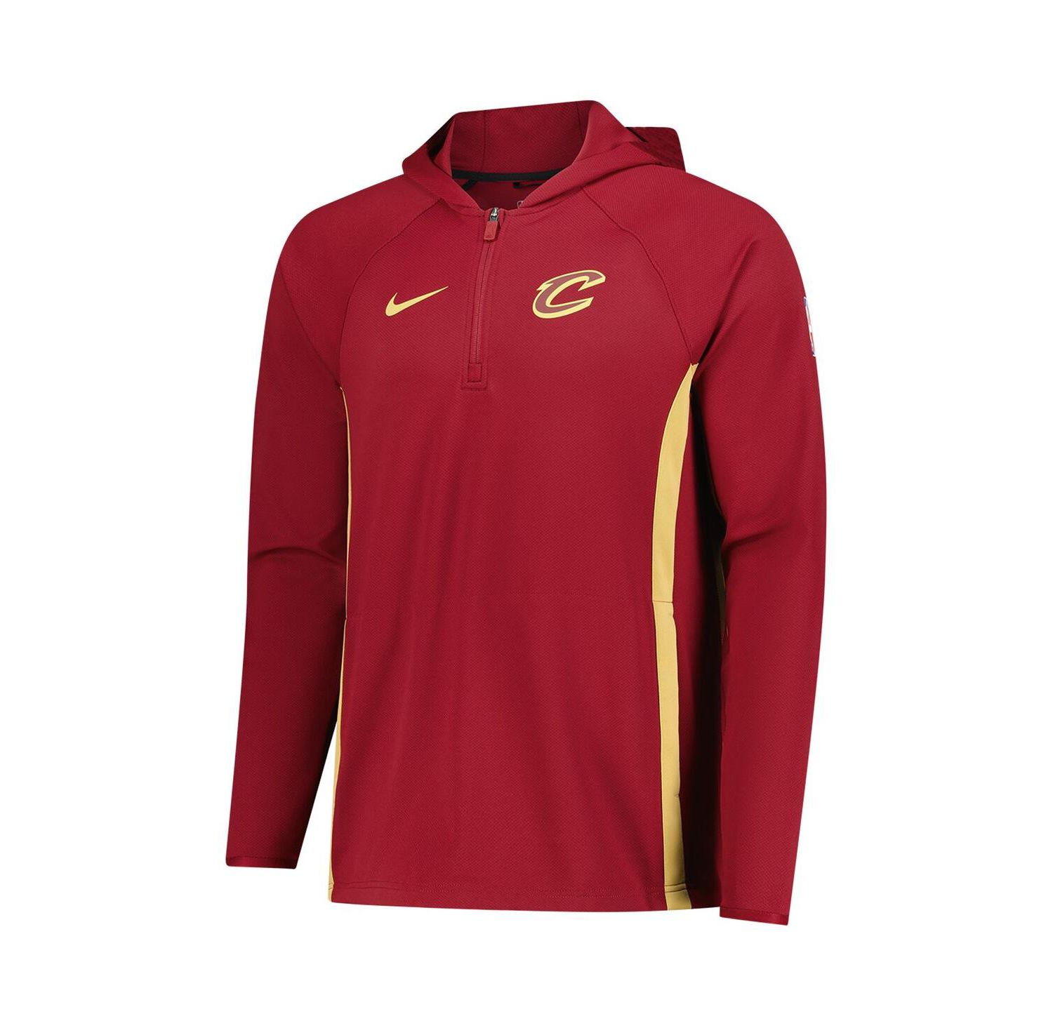 Men's Wine Cleveland Cavaliers Authentic On Court Zone Quarter-Zip Dri-FIT Hoodie Jacket