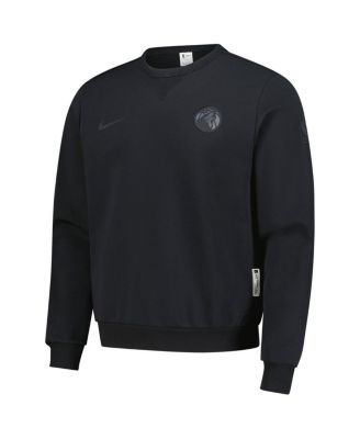 Men's Black Minnesota Timberwolves Authentic Standard Issue Travel Dri-FIT Pullover Sweatshirt