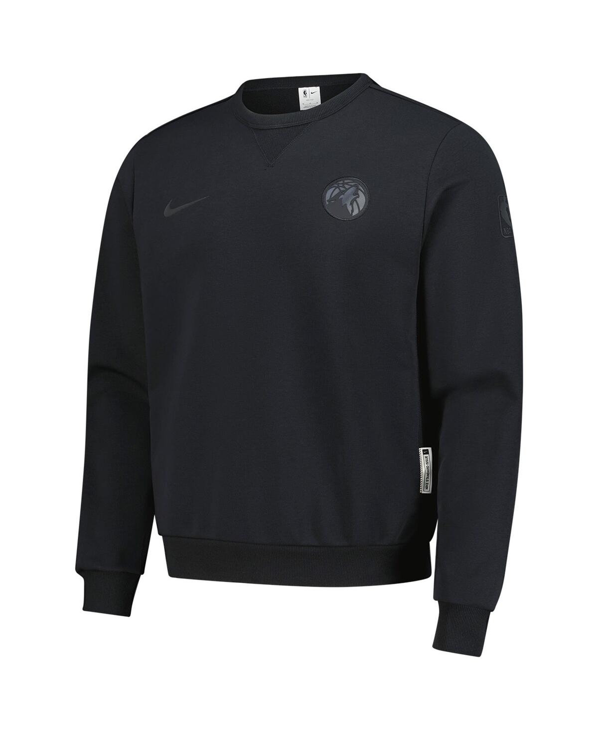 Nike Men's Black Minnesota Timberwolves Authentic Standard Issue Travel Dri-fit Pullover Sweatshirt