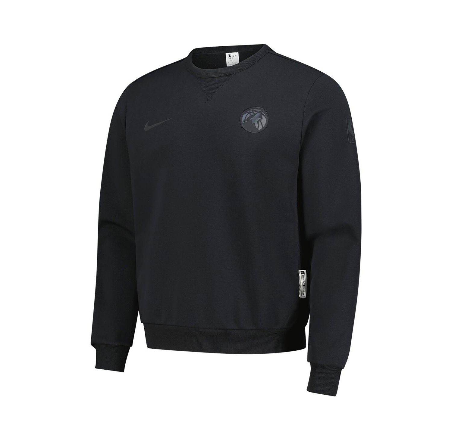 Men's Black Minnesota Timberwolves Authentic Standard Issue Travel Dri-FIT Pullover Sweatshirt