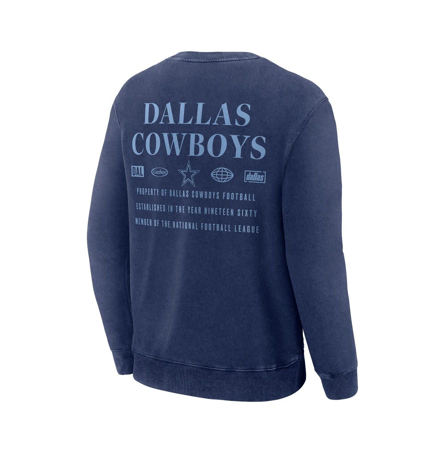 Мужской свитшот Fanatics Navy Dallas Cowboys Deep Route Pullover — фото 3
