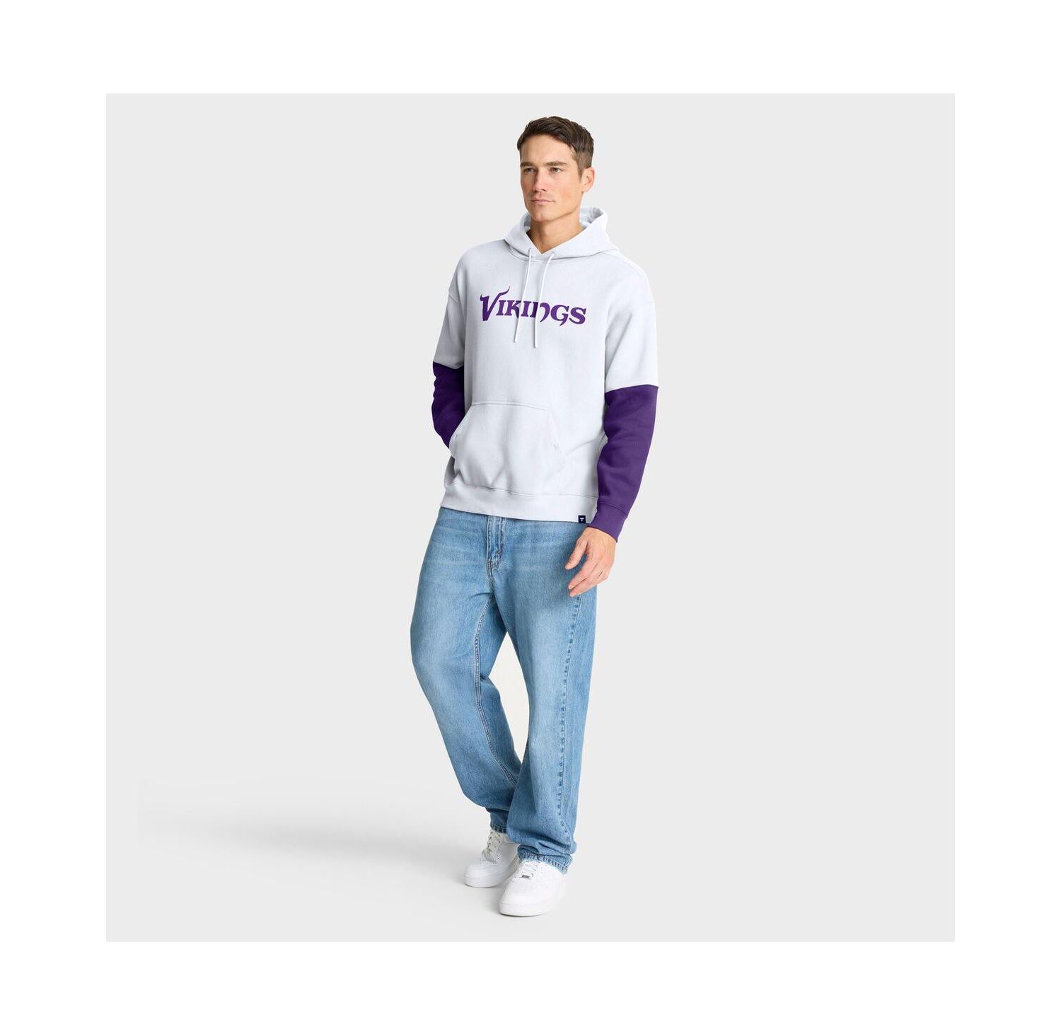 Men's White Minnesota Vikings Helmet Alt Pullover Hoodie