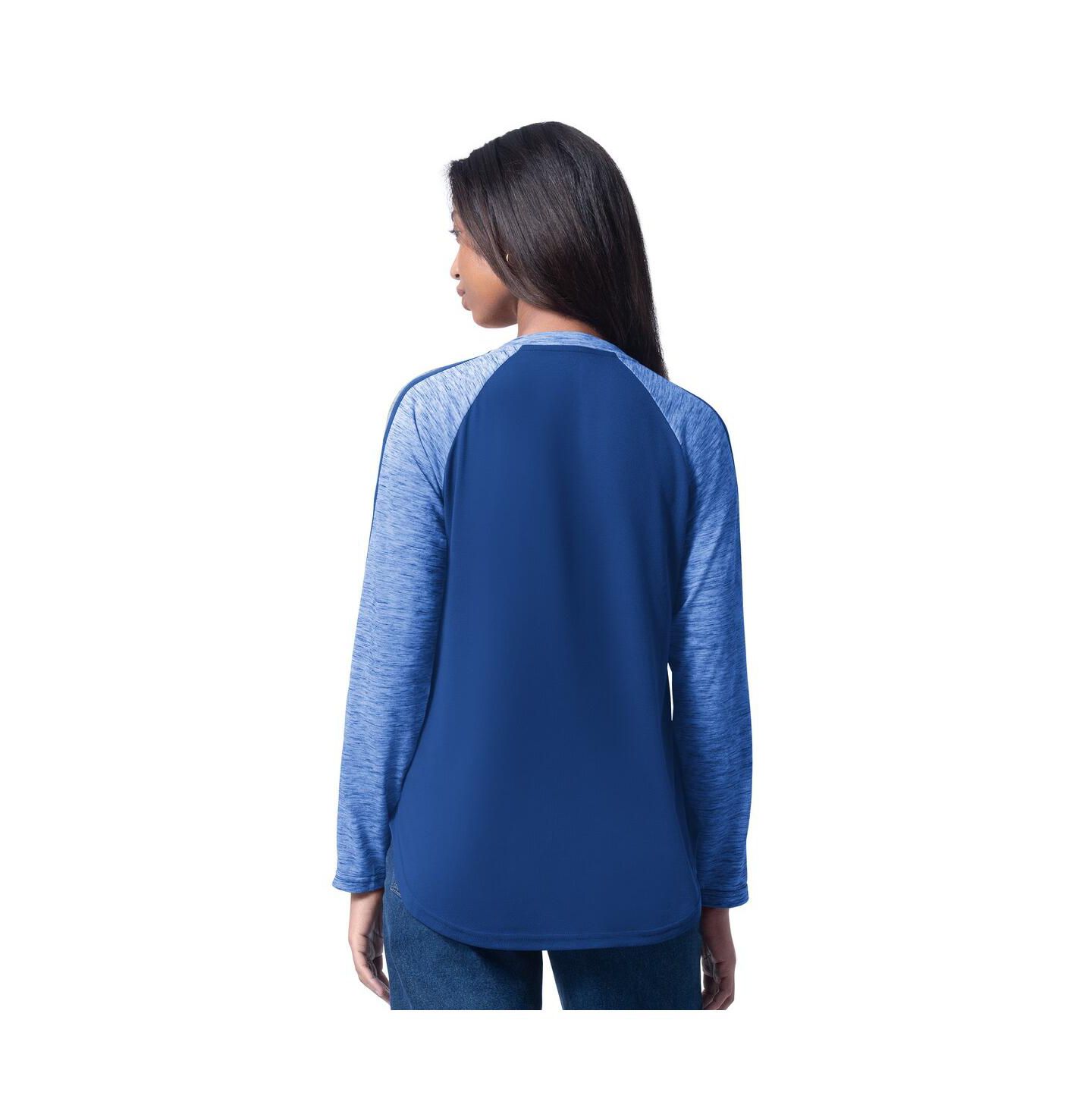 Женская футболка G-III 4Her by Carl Banks Royal Los Angeles Dodgers Top Dog Raglan Long Sleeve V-Neck — фото 2
