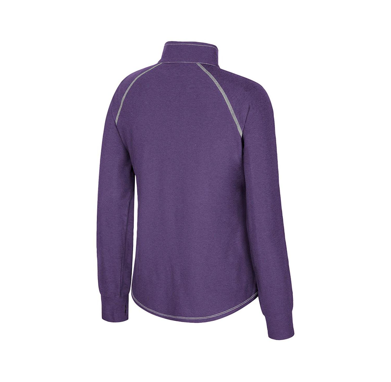 Women's Purple LSU Tigers Bikram Raglan Quarter-Zip Sweatshirt
