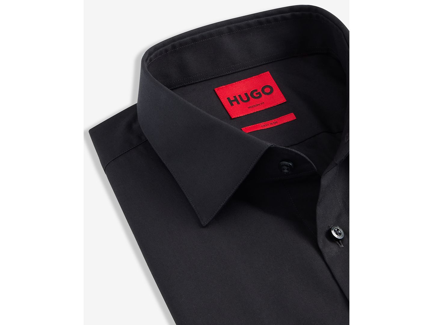 Мужские рубашки HUGO by Hugo Boss Valerio Long Sleeve Button-Front Geo Print, цвет: Чёрный — фото 5