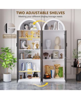 76" 8-Tier Display Cabinet with 3-Color Motion LED