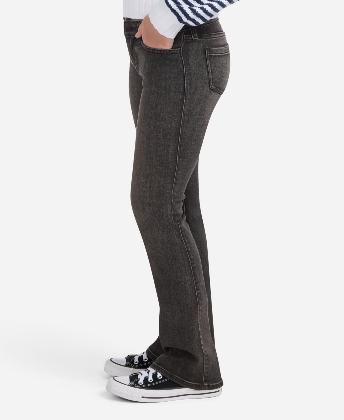 Джинсы abercrombie kids Low Rise Bootcut Jeans для девочек, цвет: Тёмный серый — фото 2