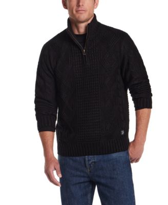 Men's Cable-Knit Quarter-Zip Sweater