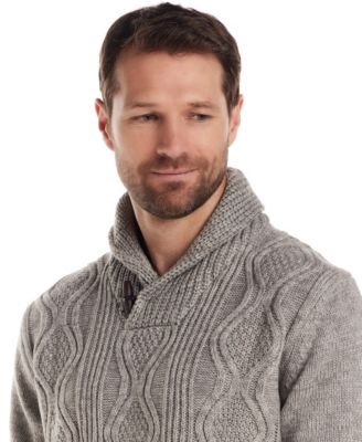 Men's Chunky Cable Knit Toggle Sweater