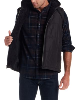 Men's Sherpa Lined Hooded Zip Front Puffer Jacket