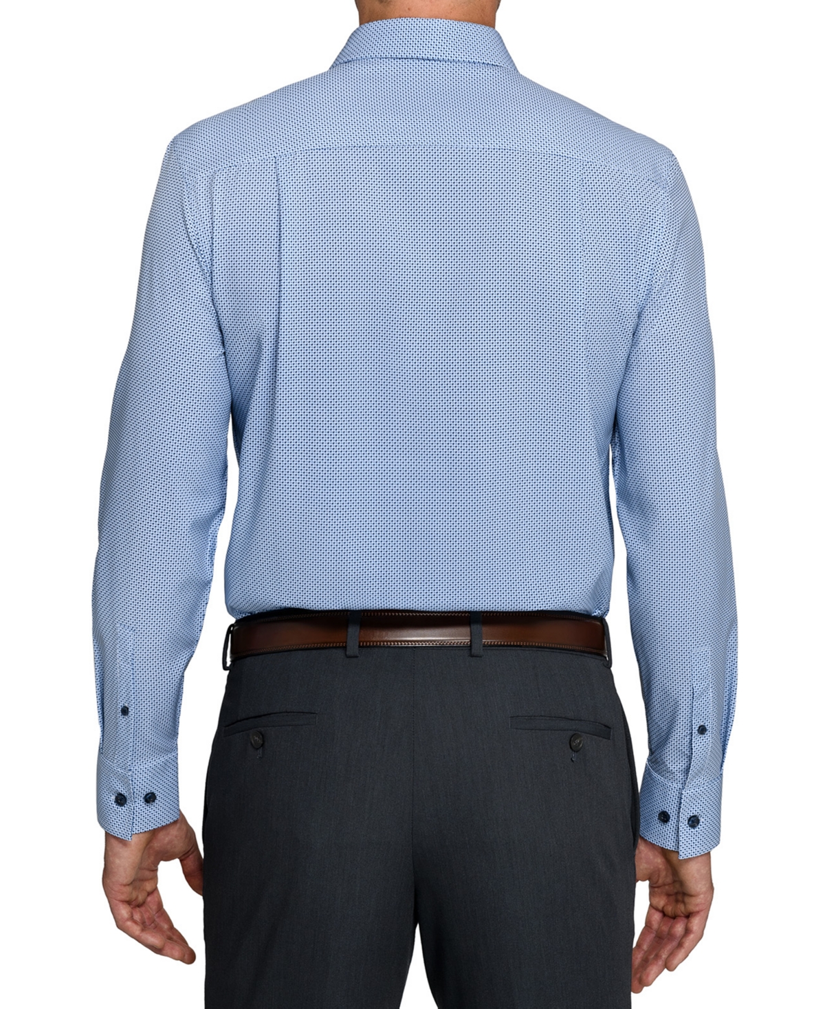 Construct Men's Spread Collar Plaid Dress Shirt In Blue