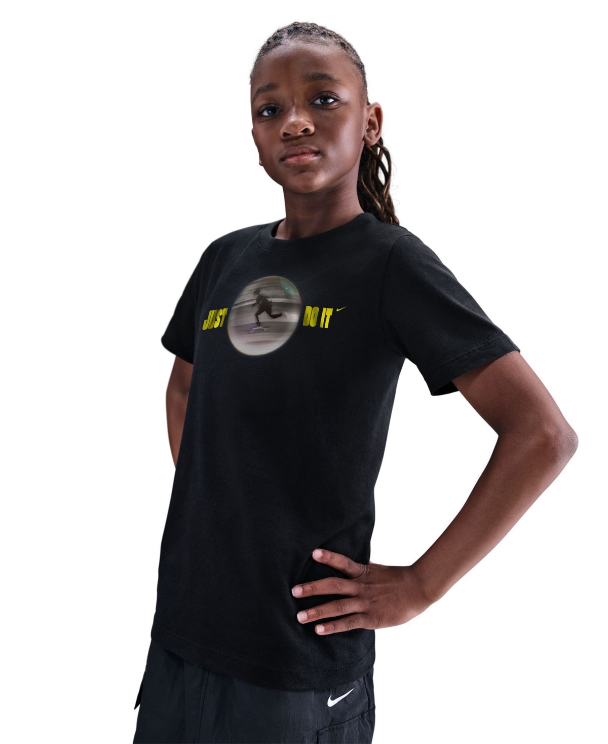 Nike Boys And Girls S-xl Calling Skate Short Sleeve T-shirt In Black