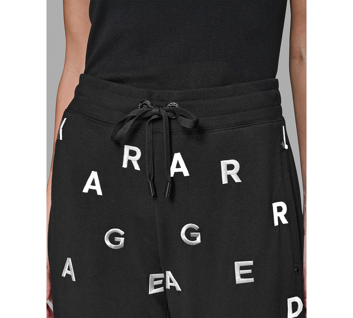 Karl Lagerfeld Paris Women's Logo Detail Pull on Joggers
