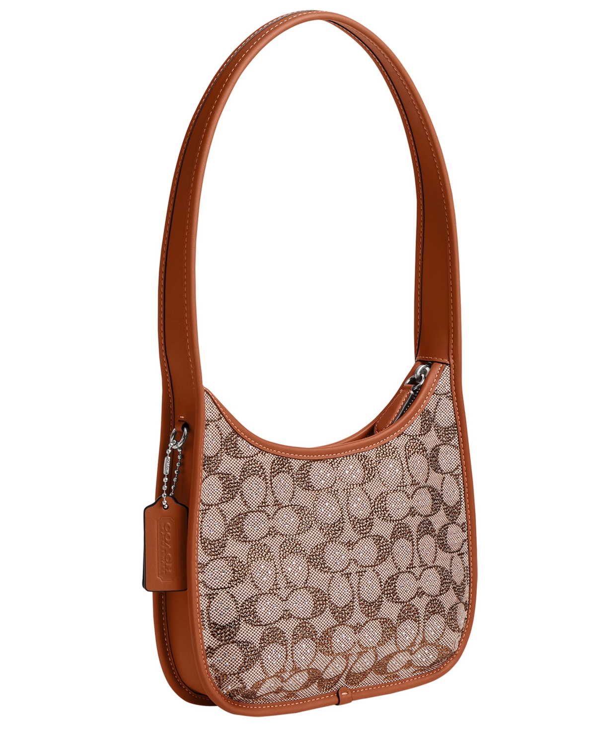 Coach Originals Crystal Signature Jacquard Curve Zip Handbag
