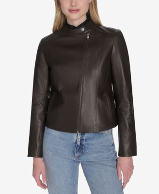 Women's Stand Collar Zip-Front Racer Jacket