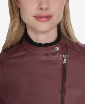 Women's Stand Collar Zip-Front Racer Jacket
