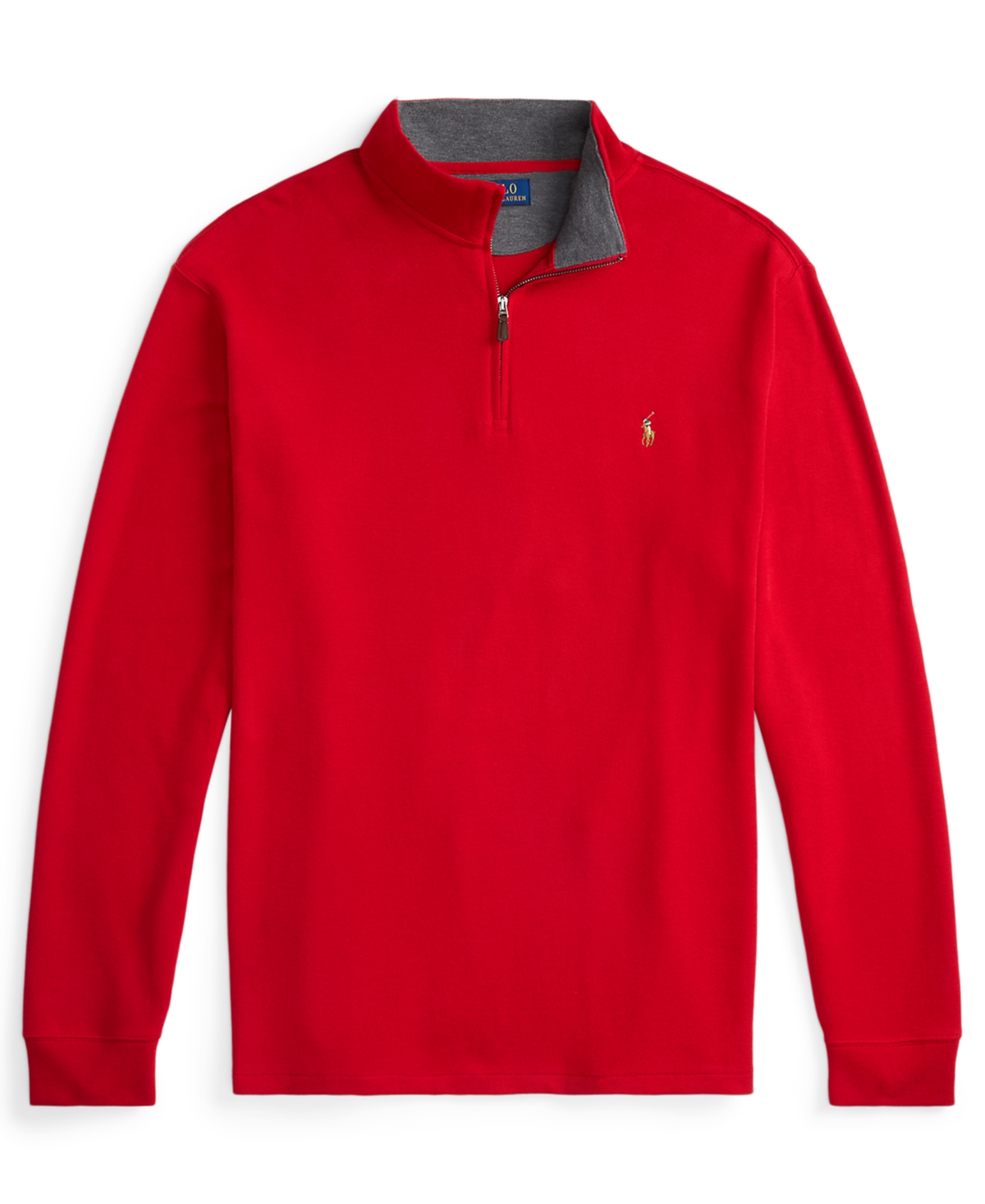 Polo Ralph Lauren Men's Big & Tall Estate-rib Quarter-zip Pullover Sweater In Purple