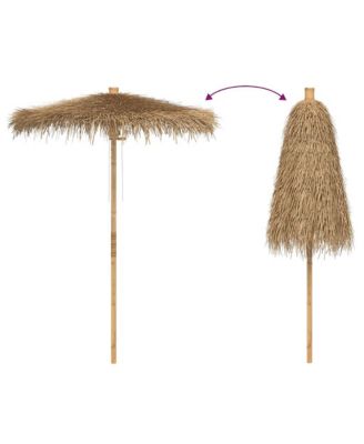 Tiki Umbrella Natural Bamboo, Banana Leaf 59.1 in diameter