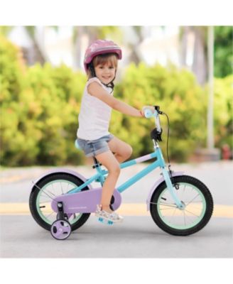 Kids Bike with Adjustable Handlebar and Saddle Purple-14 Inches