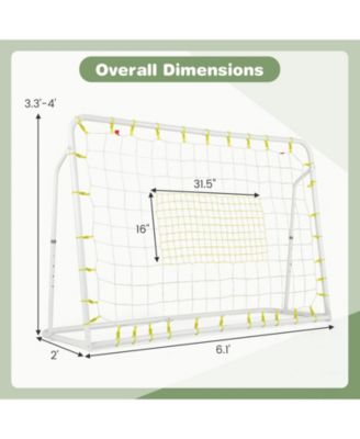 2-in-1 Kids Soccer Rebounder and Soccer Goal with Adjustable Height-White