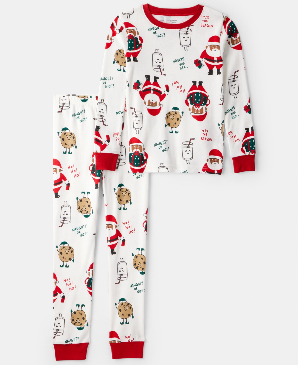 Carter's Boys And Girls 4-12 2-piece Long-sleeve Top And Pajama Set In White