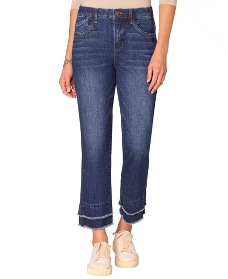 Petite "Ab"solution Kick Flare Mid Rise Jeans - Indigo