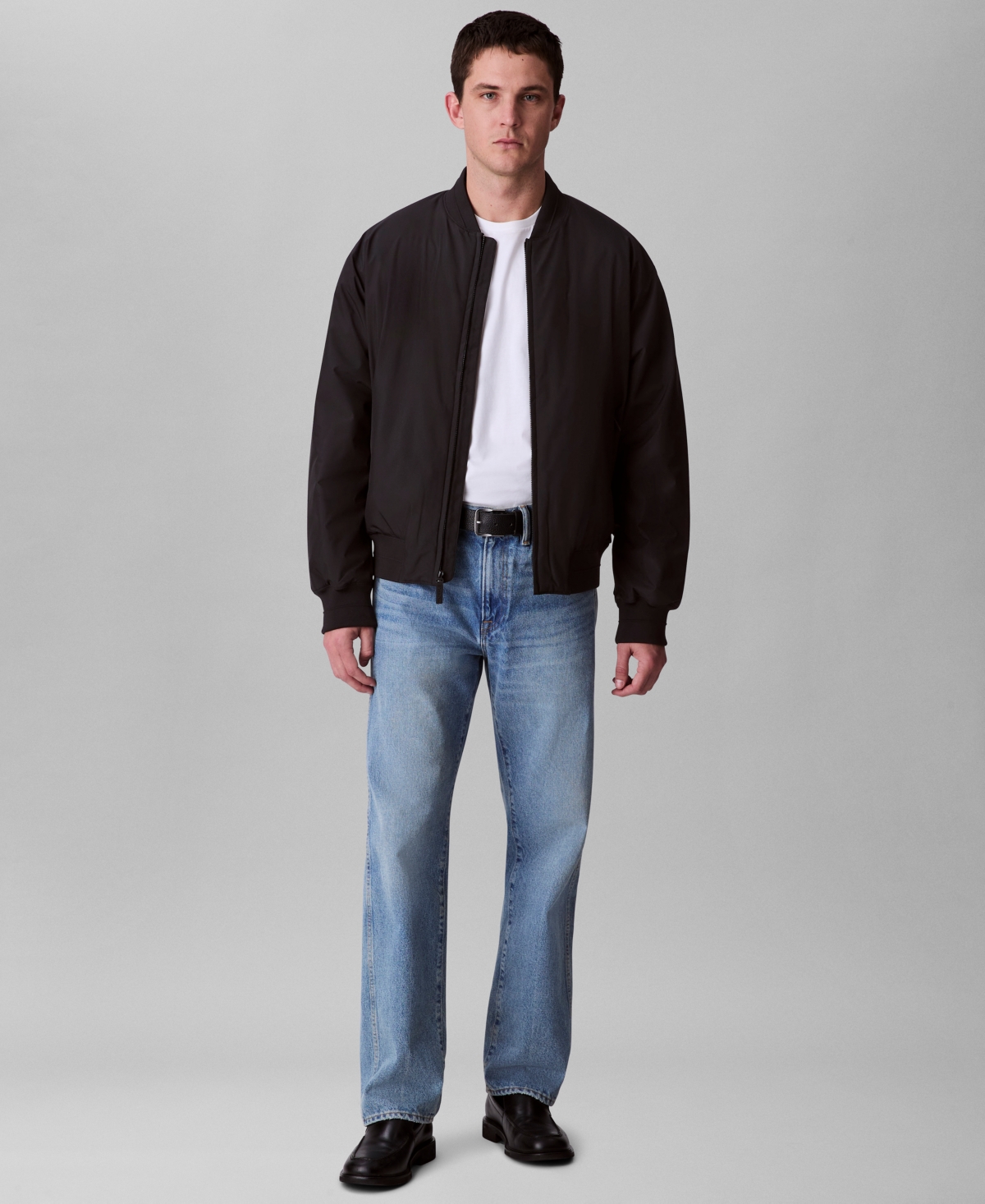 Calvin Klein Men's Hero Bomber Full-zip Long Sleeve Jacket In Black