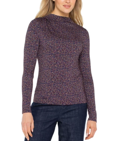 Petite Sleeves Top - Wine Berry Multi