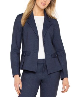 Petite Notch Collar Peplum Blazer
