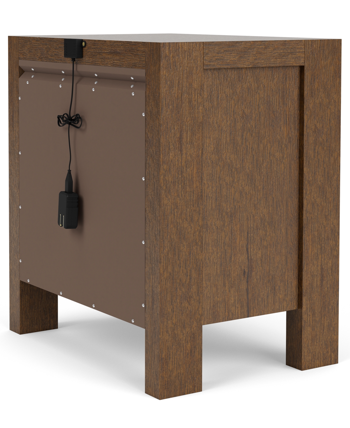 Macy's Davie Cracked Oak 3 Drawer Nightstand In Brown