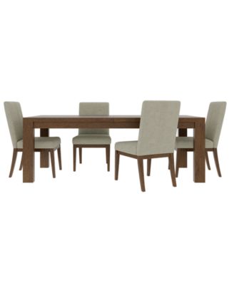 Furniture - Davie Cracked Oak Rectangle 5 Pc. Dining Set (Table & 4 Upholstered Chair)