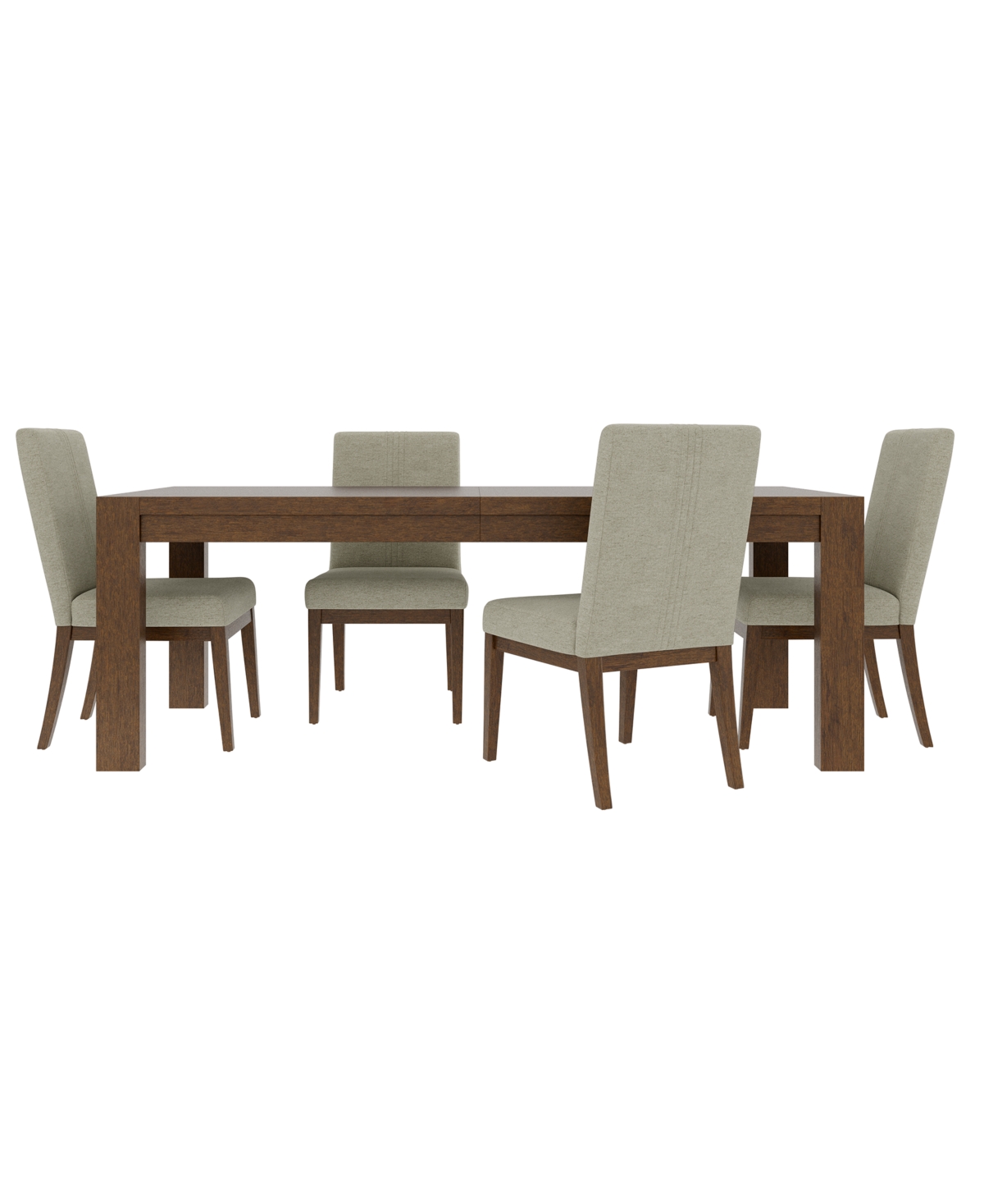 Macy's Furniture Davie Cracked Oak And Fabric 5-pc. Rectangle Dining Set