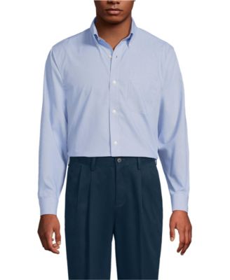 Men's Pattern No Iron Supima Pinpoint Button Down Collar Dress Shirt