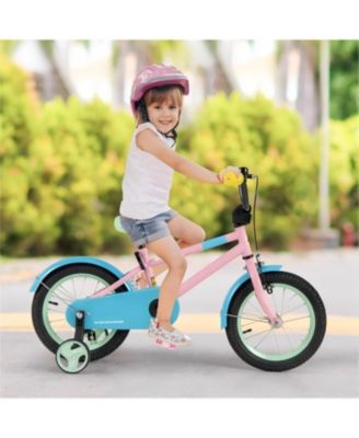 Kids Bike with Adjustable Handlebar and Saddle Pink-14 Inches